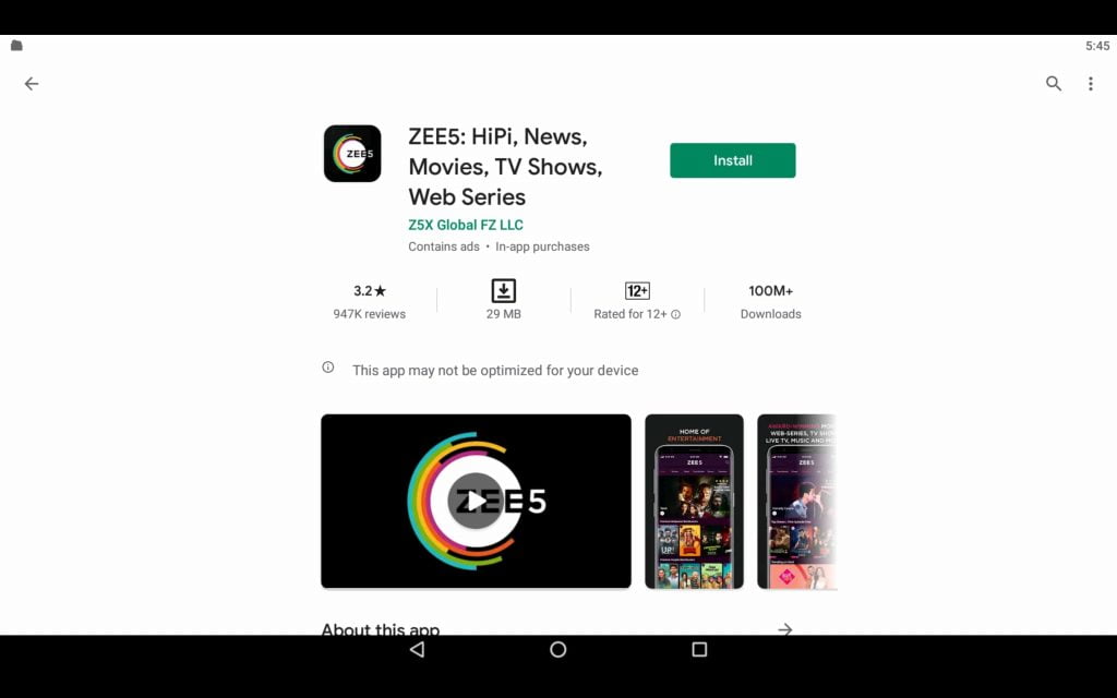 ZEE5 App For PC 2