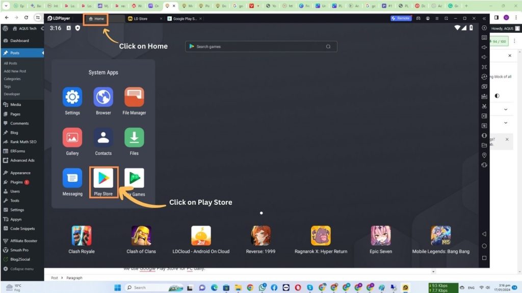 Google Play Store download for PC using Emulator