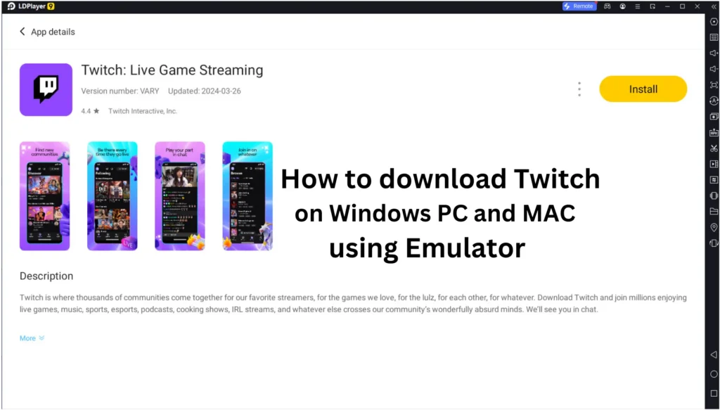 How to download twitch for pc using emulator